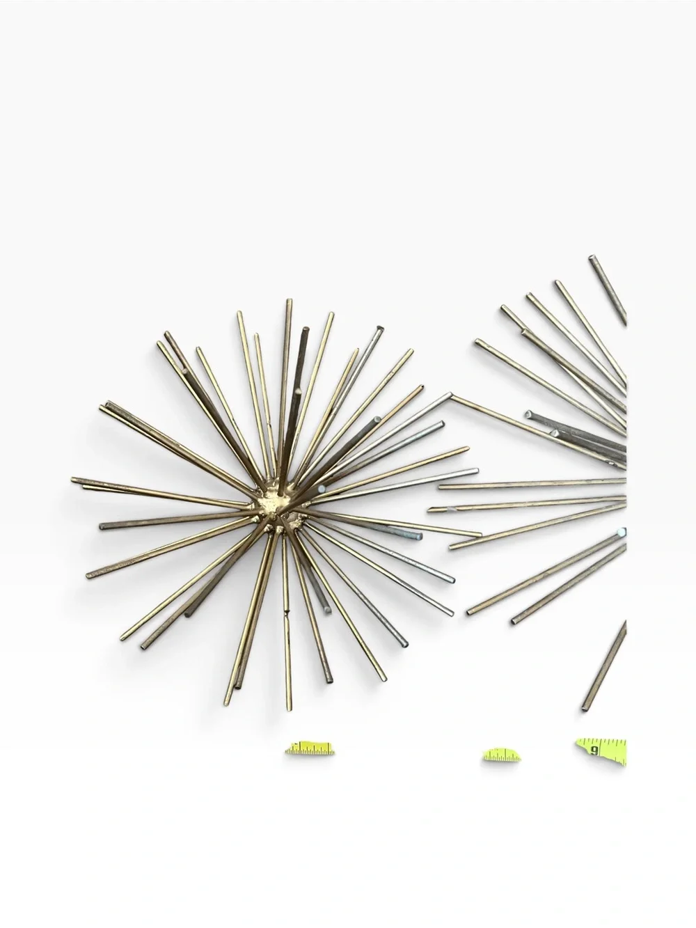 2 Atomic MCM Style Hanging Metal Sputnik Spikes Starburst Wall Art Orb 8